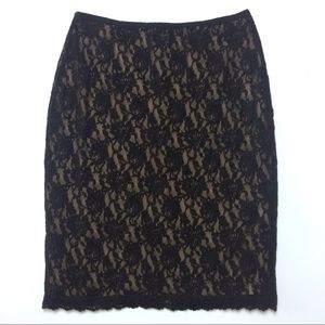 Hanky Panky Medium Pencil Skirt Black Nude Lace